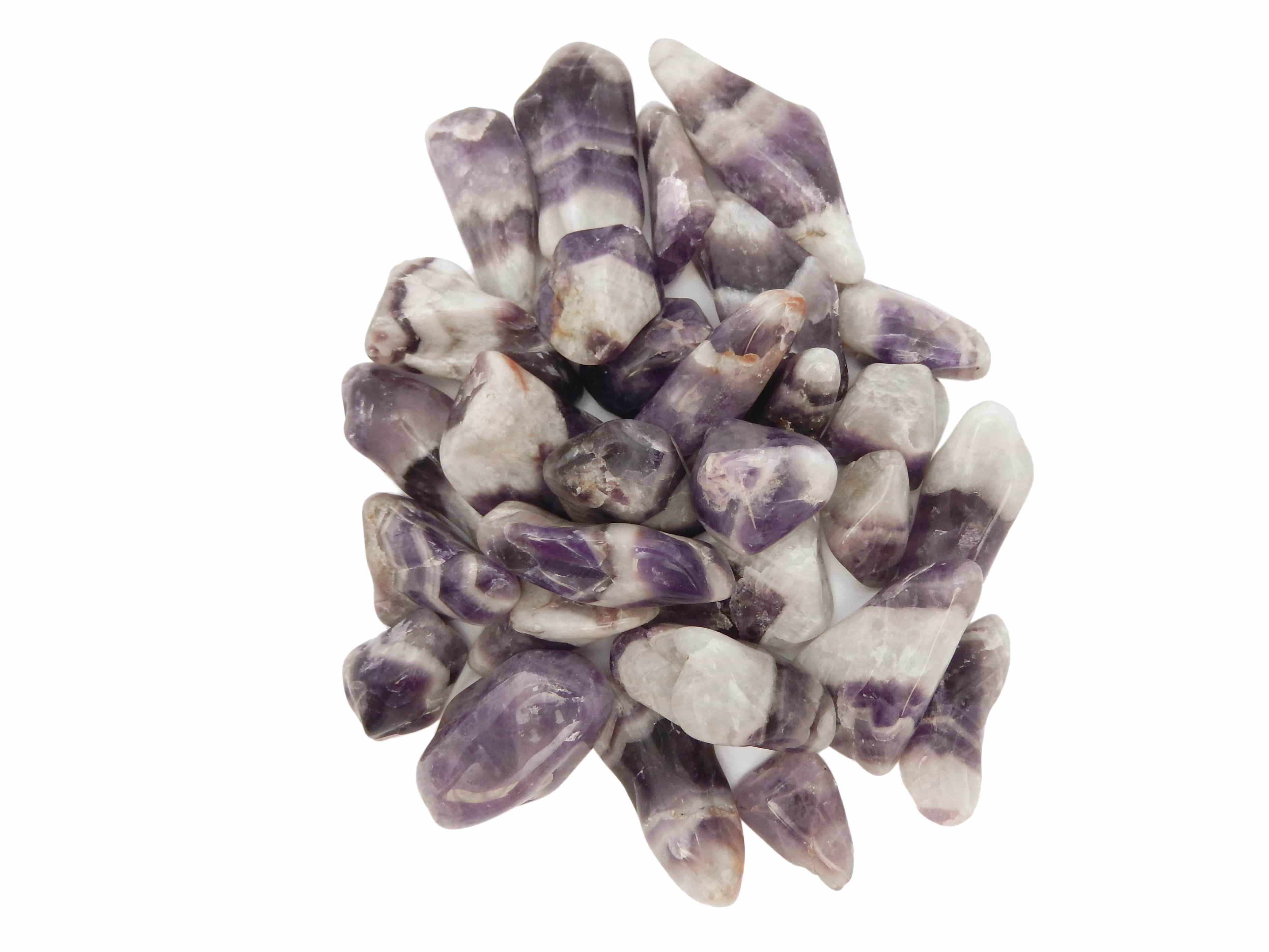 1 lb Chevron Amethyst Tumbled Gemstones - Medium Size