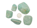 10 Pieces of Amazonite Tumbled Stones - Large Polished Beauties - Buy in Bulk! - (TS-81)